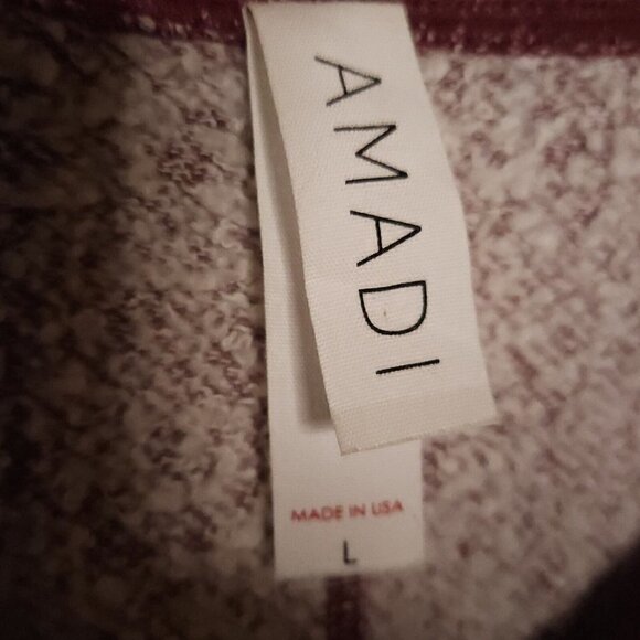 Amadi Womens Maroon Mixed Material Sweatshirt Large - Picture 4 of 6